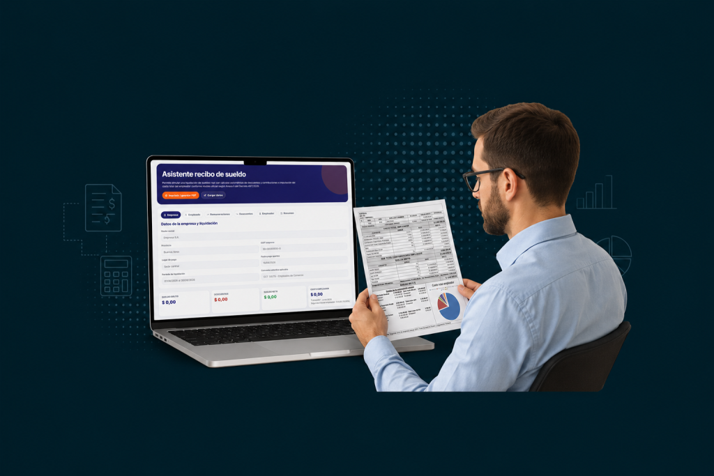 Nuevo asistente web para liquidar y generar recibos de sueldo según modelo oficial Decreto 407/2026