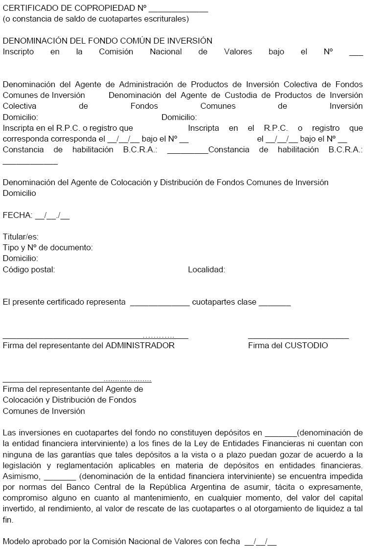 Normas CNV (N.T. 2013), CAPITULO III - OTRAS DISPOSICIONES PARA LOS FONDOS COMUNES DE INVERSIÓN, imagen oficial 4.