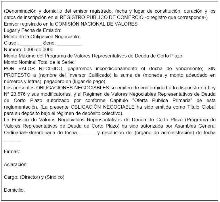 Normas CNV (N.T. 2013), CAPITULO V - OFERTA PÚBLICA PRIMARIA, imagen oficial 5.